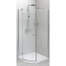 Polysan Fortis Line zuhanykabin 90x90 cm félkör alakú króm fényes/átlátszó üveg FL5590L kád, zuhanykabin