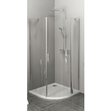 Polysan Zoom Line zuhanykabin 90x90 cm félkör alakú króm fényes/átlátszó üveg ZL2615R kád, zuhanykabin