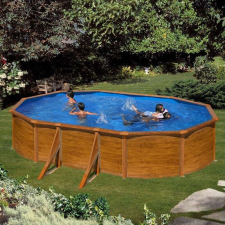 Pontaqua WOOD 5 x 3 x 1,2 m ovális merevfalú medence medence