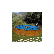 Pontaqua WOOD 610 x 375 x 120 cm ovális merevfalú medence medence