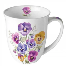  Porcelán bögre - 400ml - Pansies bögrék, csészék