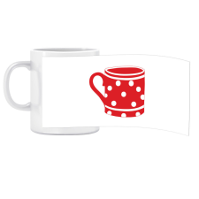 Porcelán bögre Ovis jellel Pöttyös bögre mintával bögrék, csészék