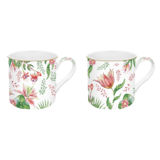Porcelán bögreszett 2db-os, 300ml, dobozban, Botanic Chic bögrék, csészék