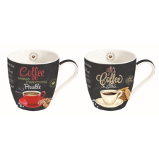 Porcelán bögreszett 350ml, 2db-os dobozban, It's Coffee Time bögrék, csészék