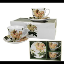  Porcelán csésze szett - 250ml - Fehér Rózsás bögrék, csészék