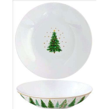  Porcelán mélytányér 20,5cm, Festive Trees tányér és evőeszköz