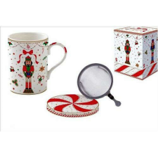 Porcelán szűrősbögre tetővel,350ml, dobozban, Nutcracker Twist bögrék, csészék