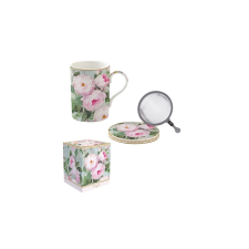  Porcelán szűrősbögre tetővel 350ml dobozban,Roses in Bloom bögrék, csészék