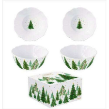 Porcelán tálkaszett 2 db-os,14x6cm, dobozban, Festive Trees konyhai eszköz