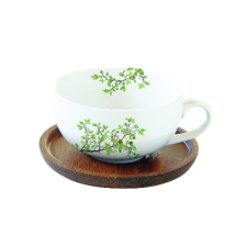 Porcelán teáscsésze akácfa aljjal, 250ml, dobozban, Natura bögrék, csészék