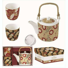 Porcelán teáskanna 600ml, fémszűrővel,2 porcelánpohárral 160ml, dobozban, Kimono, Atmosphere vízforraló és teáskanna