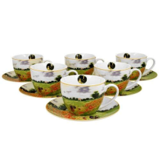  Porceláncsésze+alj, 280ml, 6 személyes, dobozban, Monet: Pipacsmező bögrék, csészék