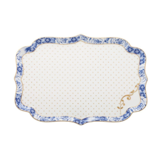  Porcelántányér, Pip Studio, 26x18cm, Royal White kollekció tányér és evőeszköz