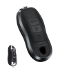 Porsche 3 gombos smart kulcs alumínium+bőr tok