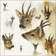 Portraits of Deer papírszalvéta 33x33cm,20db-os asztalterítő és szalvéta