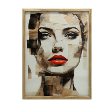 PORTRÉ PIROS JEGYZETTEL PREMIUM VÁSZON KERET NÉLKÜL 50x70 CM grafika, keretezett kép