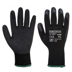 Portwest A100 Mártott latex védőkesztyű (fekete) (8/M)