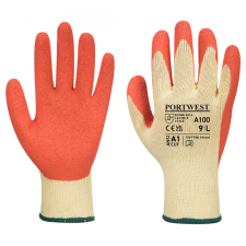 Portwest A100 Mártott latex védőkesztyű (sárga/narancs) (7/S) védőkesztyű