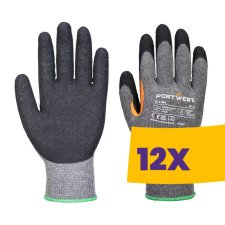 Portwest A106 Grip 10 Latex megerősített hüvelykujjas kesztyű szürke (Karton - 12 pár) védőkesztyű