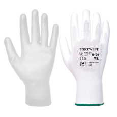 Portwest A120 PU tenyérmártott munkavédelmi kesztyű (fehér, XXXL)
