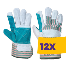 Portwest A230 Dupla tenyerű bőr védőkesztyű szürke (Karton - 12 pár) védőkesztyű