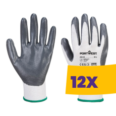 Portwest A310 Flexo Grip nitril védőkesztyű fehér (Karton - 12 pár)