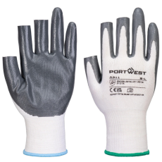 Portwest A311 Grip 13 Ujjatlan nitril védőkesztyű (fehér/szürke, 10/XL)