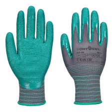 Portwest A313 Grip 15 Érdesített Nitril Védőkesztyű (szürke/zöld) (11/XXL) védőkesztyű