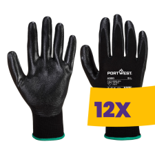 Portwest A320 Nylon nitrilhab tenyérmártott védőkeszyű fekete (Karton - 12 pár) védőkesztyű