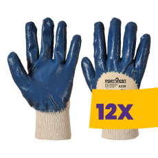 Portwest A330 Nitril csuklószorítós védőkesztyű kék (Karton - 12 pár)