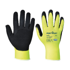  Portwest A340 Hi-Vis Grip mártott latex védőkesztyű sárga L