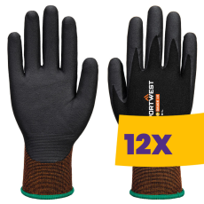 Portwest A370 Habosított nitril munkavédelmi kesztyű fekete (Karton - 12 pár)
