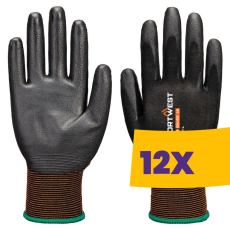 Portwest A372 18-as kötéssűrűségű munkavédelmi kesztyű fekete (Karton - 12 pár)