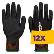 Portwest A373 18-as kötéssűrűségű homokbevonatos védőkesztyű fekete (Karton - 12 pár) védőkesztyű