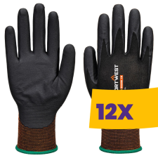 Portwest A374 Habosított nitril munkavédelmi kesztyű fekete (Karton - 12 pár) védőkesztyű