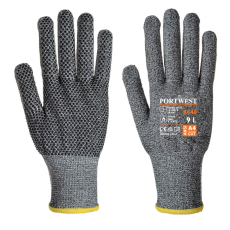 Portwest A640 Sabre pontozott vágásbiztos védőkesztyű (D szint/Cut 5) (szürke, 11/XXL)