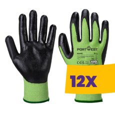 Portwest A645 vágásbiztos kesztyű, CUT 5 zöld (Karton - 12 pár)