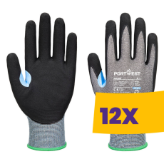Portwest A648 Vágásbiztos nitril hab bevonatos munkakesztyű szürke (Karton - 12 pár)