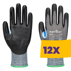Portwest A649 Vágásbiztos PU bevonatos munkakesztyű szürke (Karton - 12 pár)