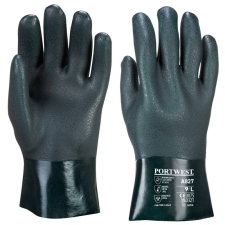 Portwest A827GNRXL Portwest Duplán mártott PVC védőkesztyű 27 cm védőkesztyű