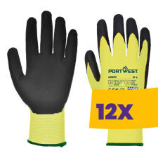 Portwest AB625 Vágásbiztos védőkesztyű, Cut D multipack sárga 12 pár védőkesztyű