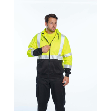 Portwest B315 Bicolor Hi-Vis cipzáros kapucnis kapucnis M sárga