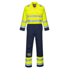 Portwest BIZ7 Bizflame HiVis anisztatikus hegesztő overál sárga-tengerészkék munkaruha