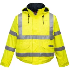 Portwest Bizflame Rain Hi-Vis Antistatic FR bomber kabát sárga 4XL munkaruha