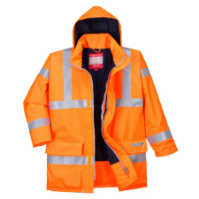 Portwest Bizflame Rain Hi-Vis antisztatikus FR kabát narancs XXXL láthatósági ruházat