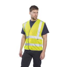 Portwest C370 MeshAir jól láthatósági mellény (sárga, 4XL/5XL) láthatósági ruházat