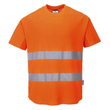 Portwest C394 Hi-Vis pamut póló pamut hálós betétes póló S/S munkaruha