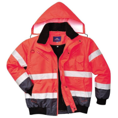 Portwest C465 EN471 Kontraszt Bomber dzseki piros