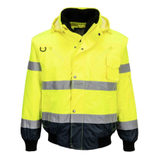 Portwest C465 Hi-Vis 3 az 1-ben bomber dzseki sárga-tengerészkék láthatósági ruházat