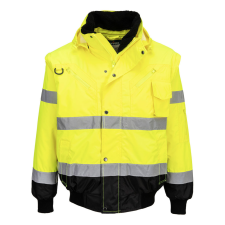 Portwest C465 Jól láthatósági Bomber dzseki (sárga/fekete, XL) láthatósági ruházat